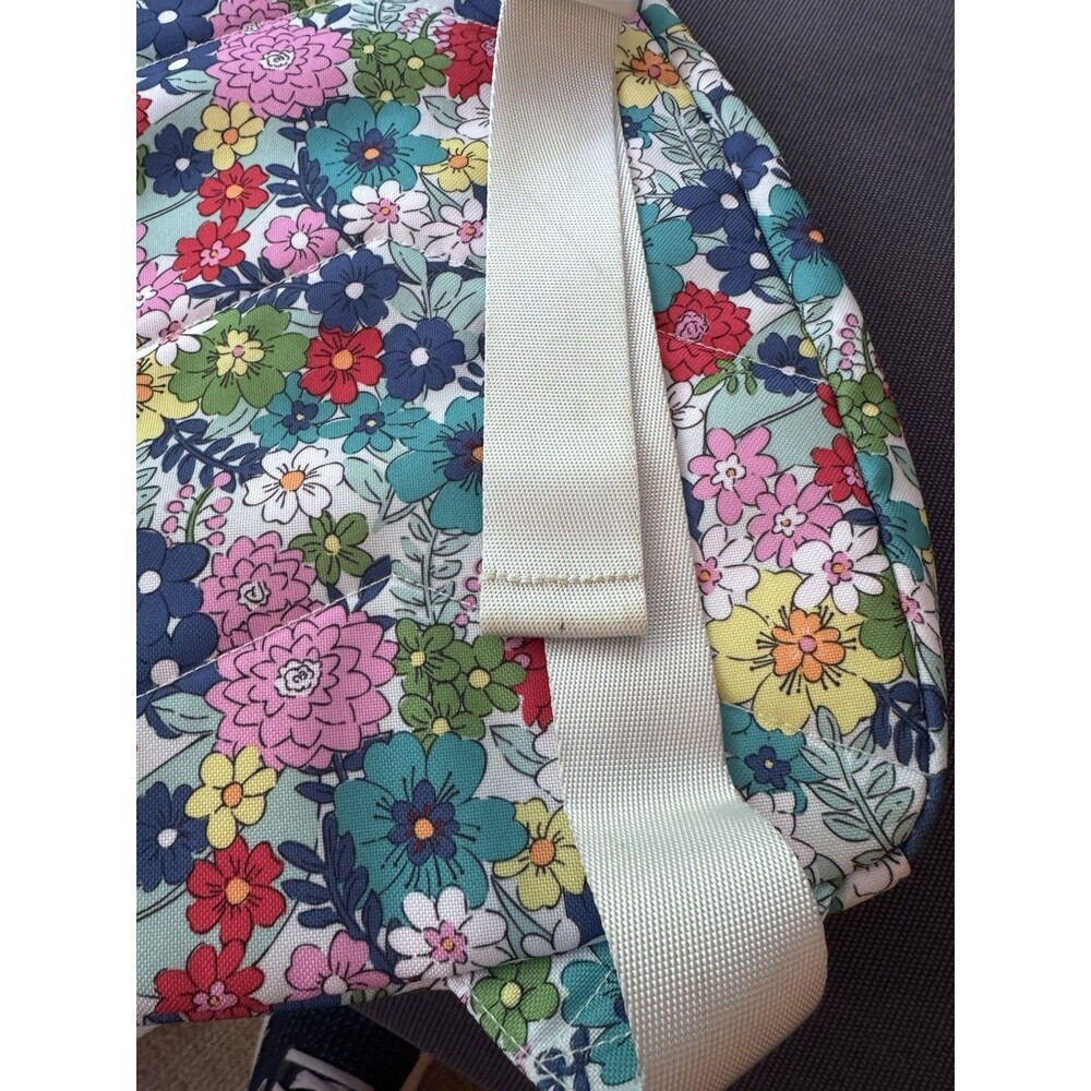 Vera Bradley Blue Floral Crescent Sling Crossbody Bag Zip Adjustable Strap - Picture 10 of 13